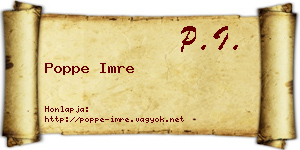 Poppe Imre névjegykártya